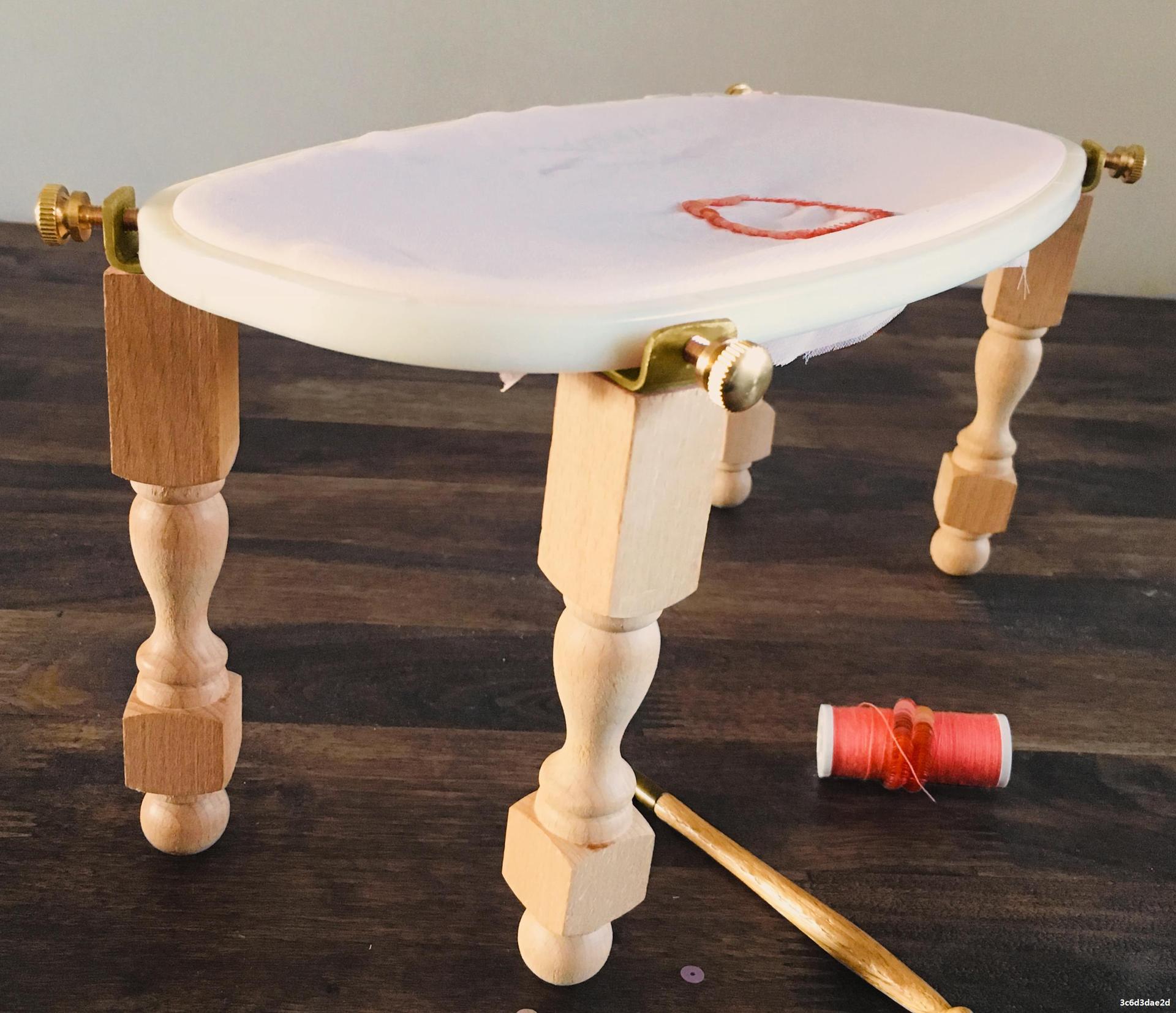 法式绣架便携刺绣十字绣撑子绣圈圆绷实木桌面台式绷苏绣赠教程