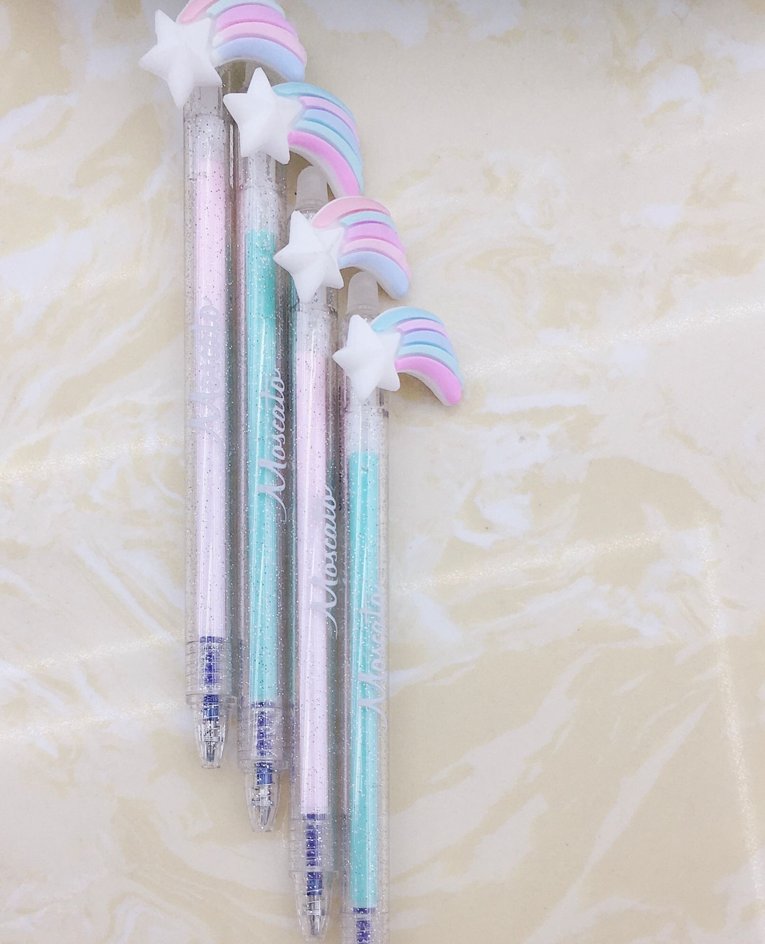 优溢可爱学生少女心梦彩虹小星星跳动可擦笔0.5mm中性笔