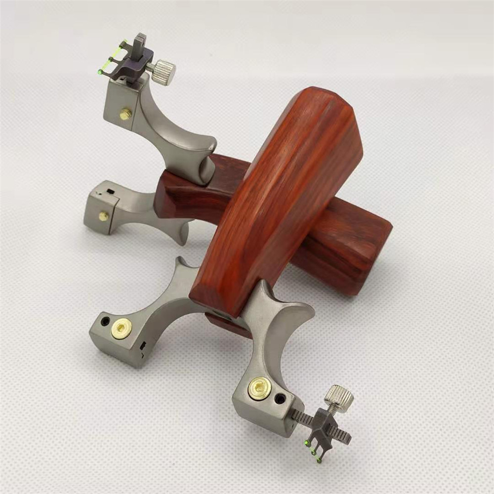 惊魂钛合金数控tc21尖叫系列滑动瞄光纤瞄准按压440钢木惊魂弹弓