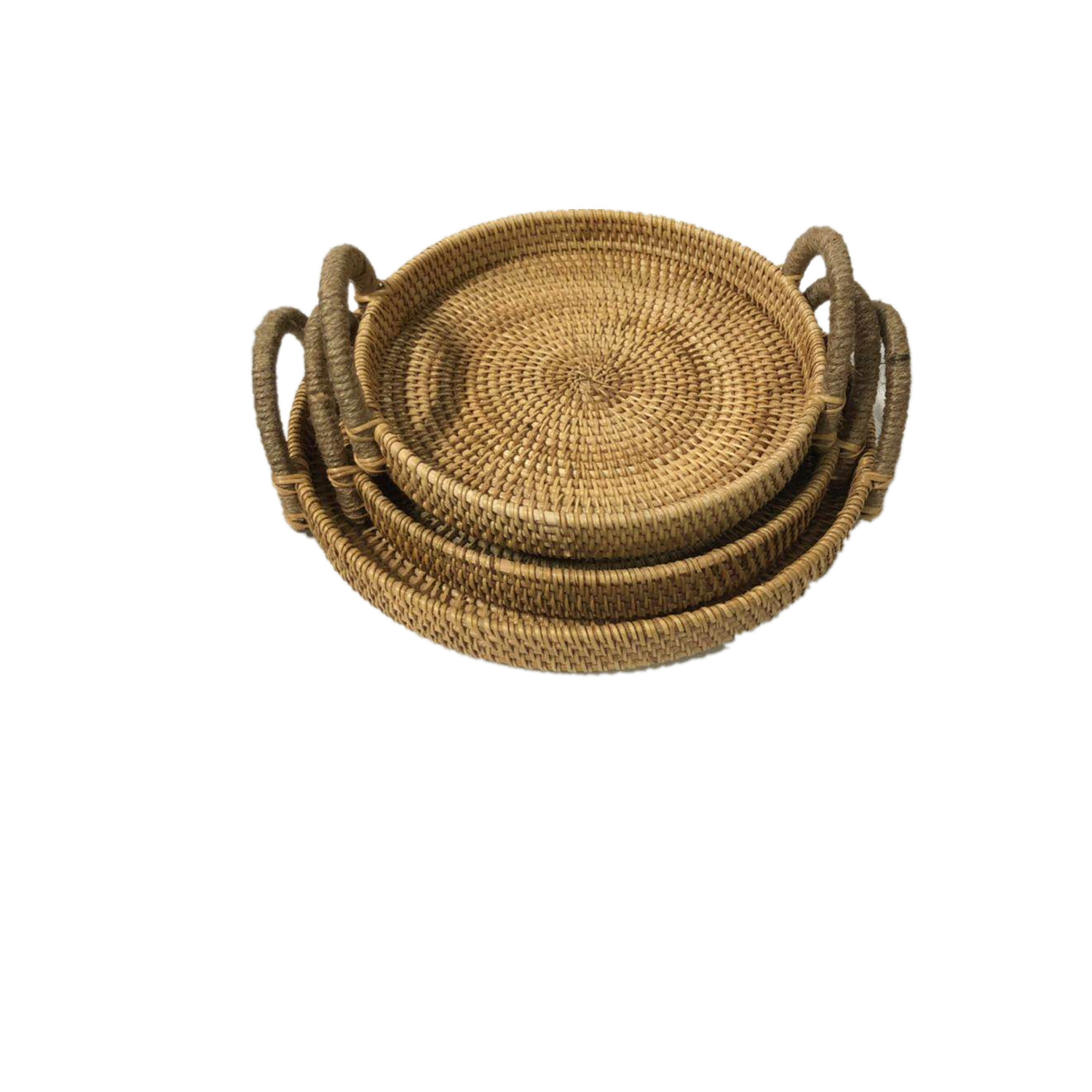 Vietnam Rattan Woven Storage Basket Bread Fruit Snack Binaural Portable Picnic Basket Living Room Desktop Woven Storage Basket