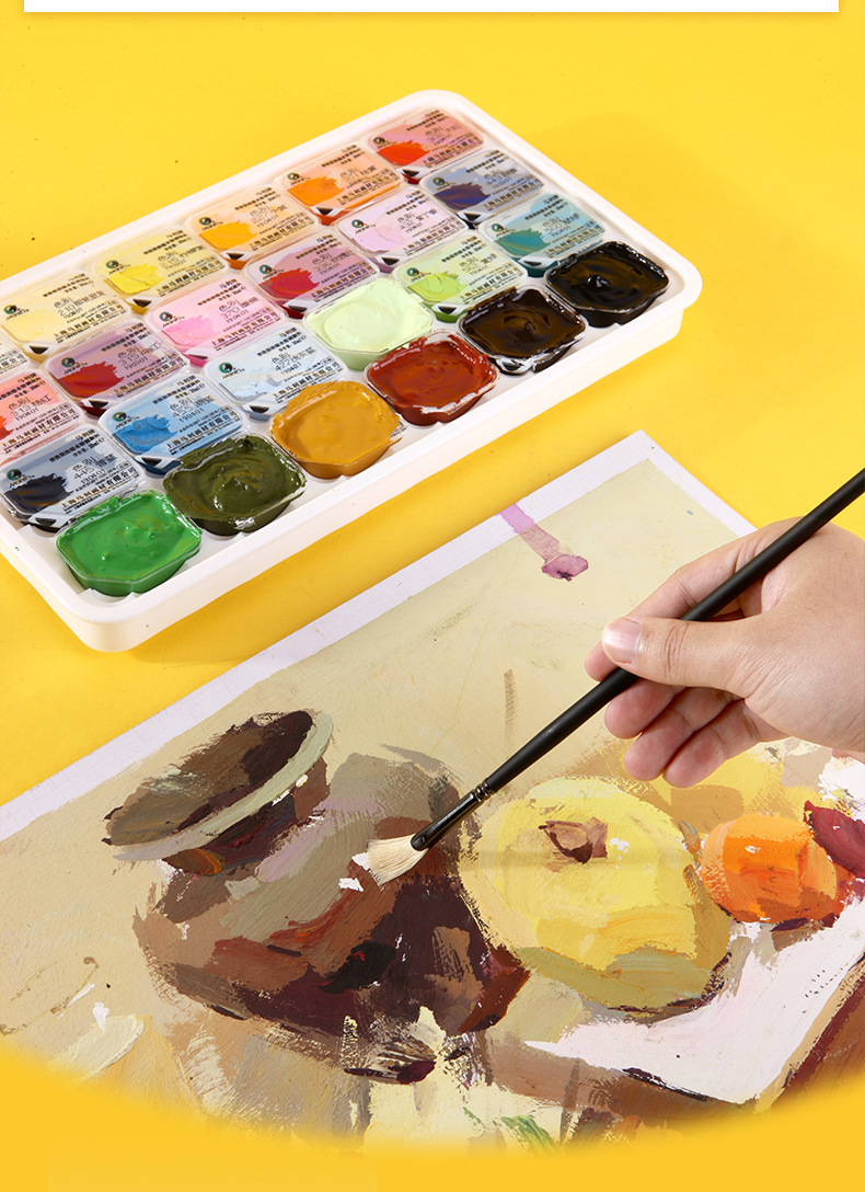 马利果冻水粉颜料套装绘画美术生画画专业水粉画儿童24色54色