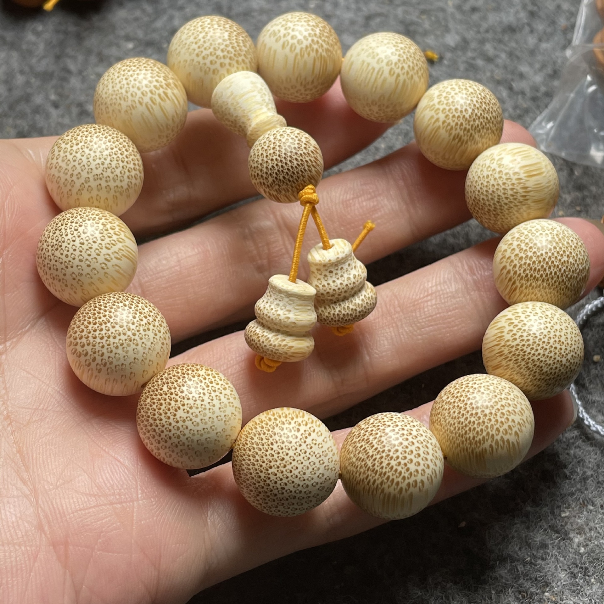 龙血金丝竹手串佛珠手链蛇纹木手链老料高密竹子竹质佛珠文玩首饰