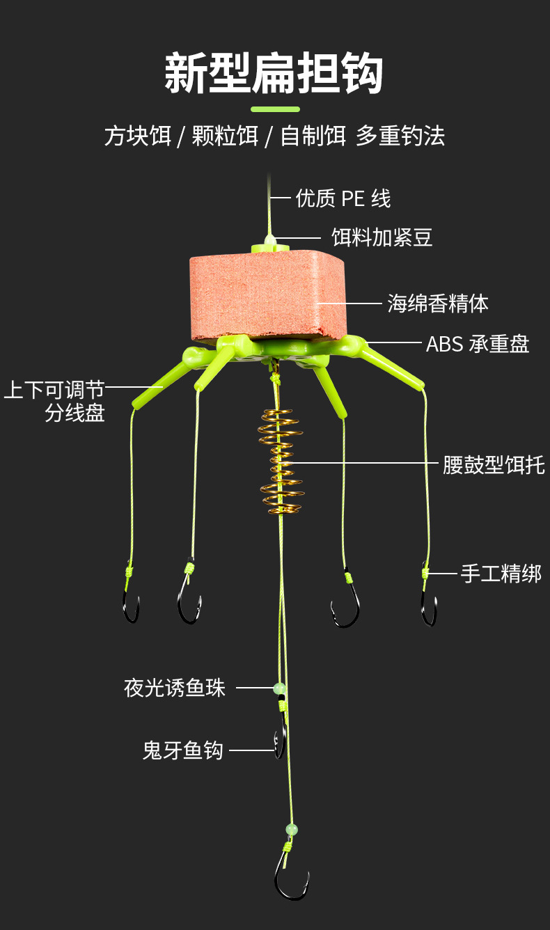 鲢鳙钓组朝天钩鲢鱼钩浮钓鲢鳙爆炸钩套装水怪钓鱼钩水雷钓笼钓组
