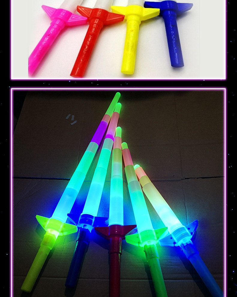 发光四节棒剑伸缩荧光棒发光棒应援光棒地摊玩具演唱会生日派对赠