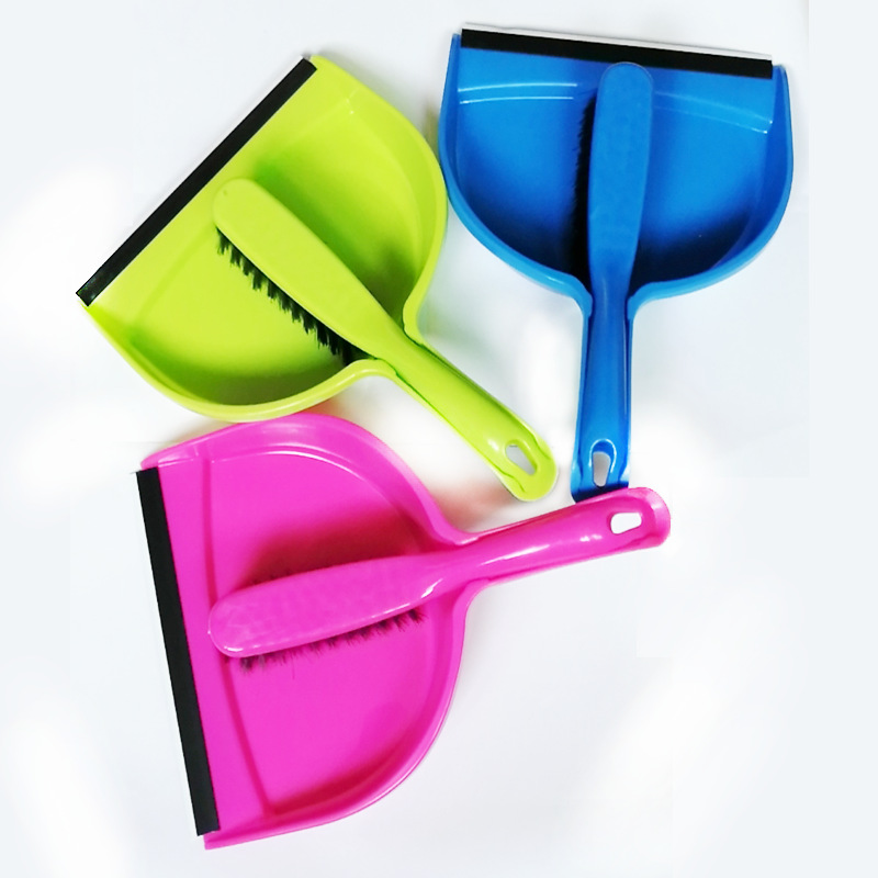 Three-Color Plastic Home Desktop Brush and Dustpan Set 2Pcs Broom Brush Set 2-Piece Set