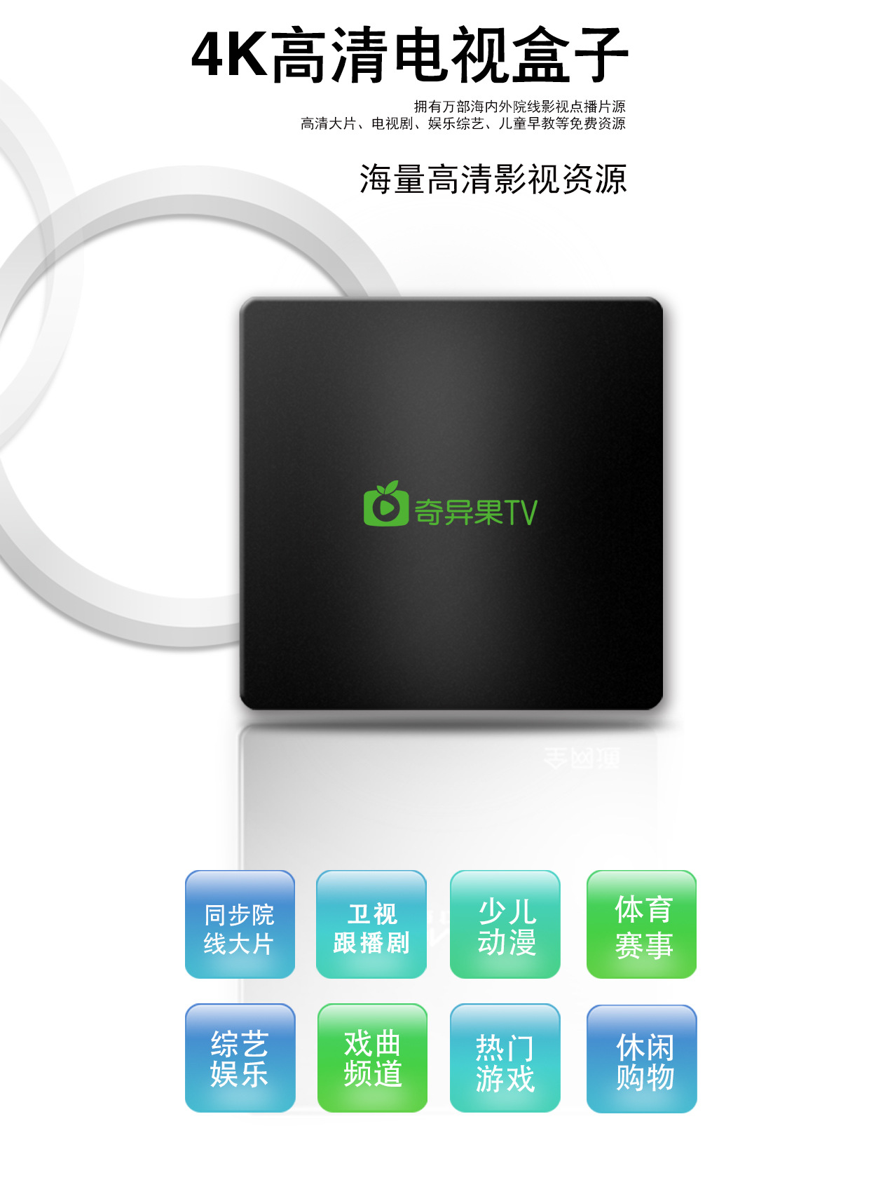 奇异果tv v9 i5高配版 八核网络机顶盒高清网络 安卓电视盒子代发￥55