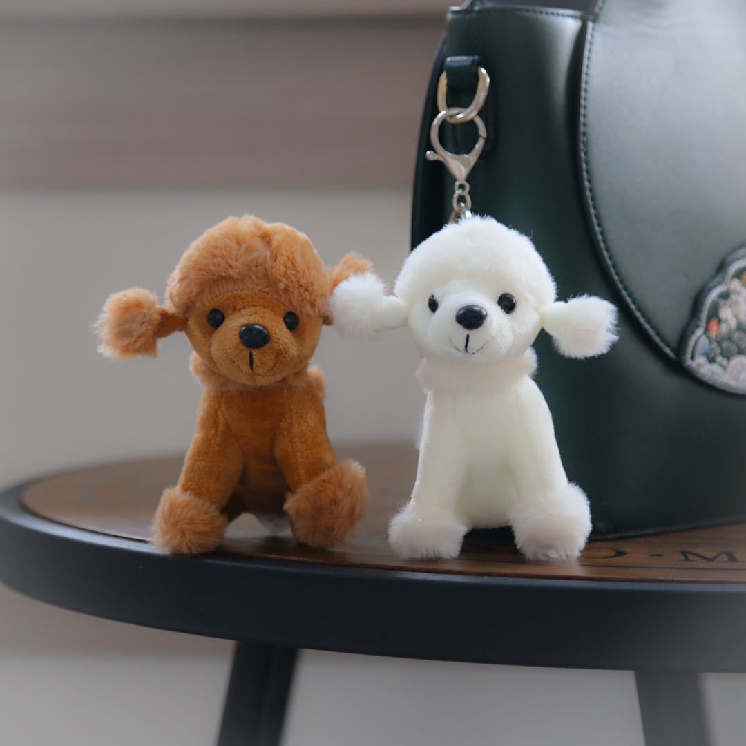 批发贵宾犬公仔毛绒玩具 可爱贵宾犬钥匙扣挂饰包包女生生日礼物
