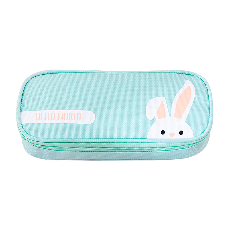 Creative Stationery Ins Elementary School Student Cute Simple Stationery Box Storage Pencil Bag Oxford Cloth Cartoon Pencil Case Wholesale
