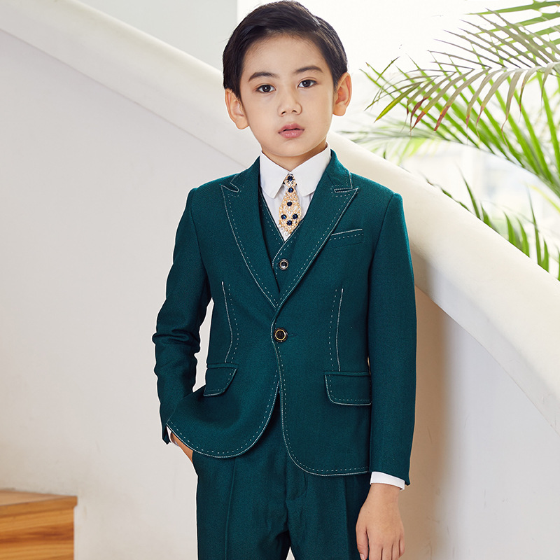 儿童小西装套装男童小西服中大童走秀主持人男孩演出