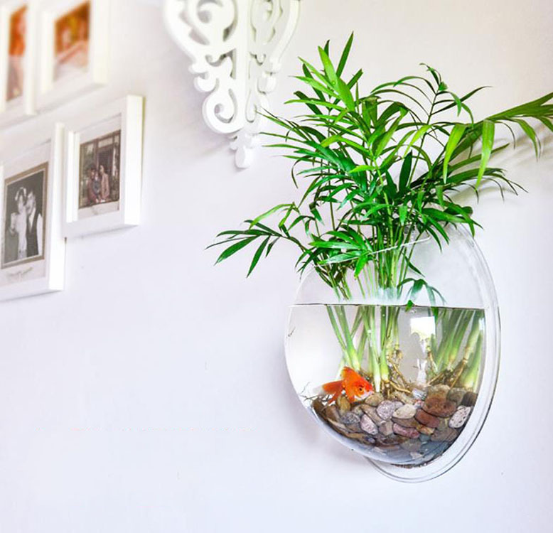 亚克力创意壁挂金鱼缸悬挂式生态墙上造景水族箱墙上装饰-阿里巴巴