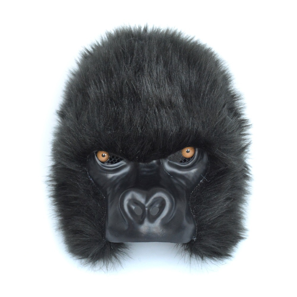 毛绒动物头套男女款黑猩猩面具抖音视频拍摄道具半脸动物面具