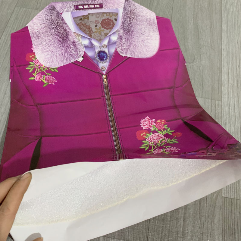 女士阴间现代纸糊棉服羽绒服烧纸祭祀十一寒衣时尚衣服套装上坟纸