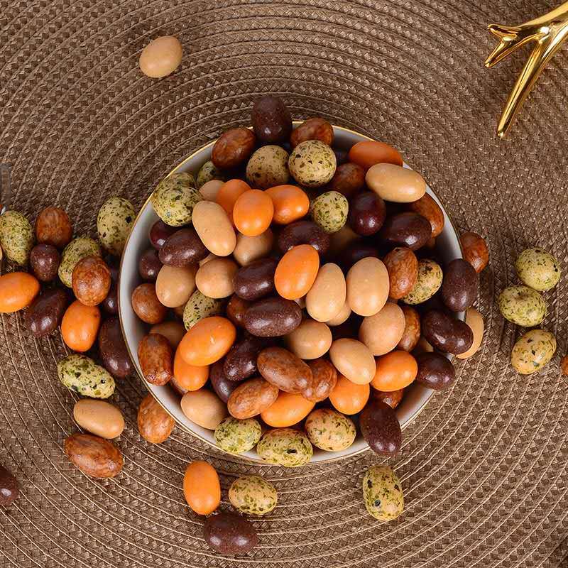 零食逗食尚多彩鱼皮海苔花生豆散装批发