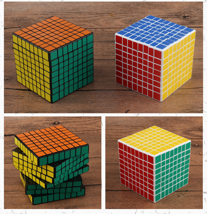 汇奇佳科教 圣手八阶魔方 高阶专业速拧高容错黑白底色贴纸款