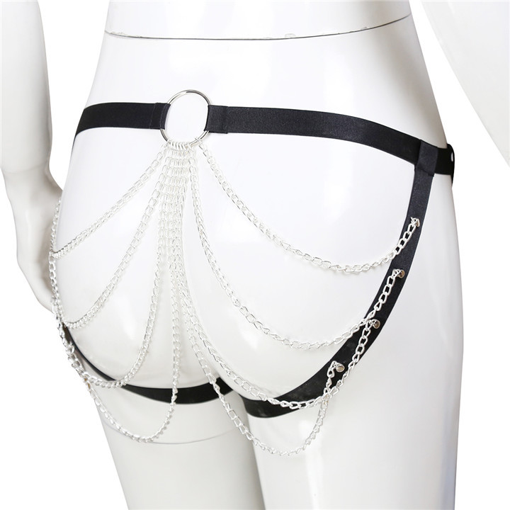 情趣女用道具性感激情铁链服装 镂空透视可调节弹力衣服 女性用品