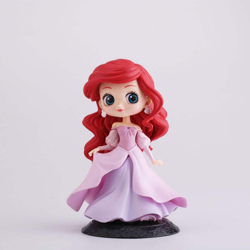 粉裙q版美人鱼公主手办娃娃玩具公仔婚纱美人鱼蛋糕烘焙装饰摆件