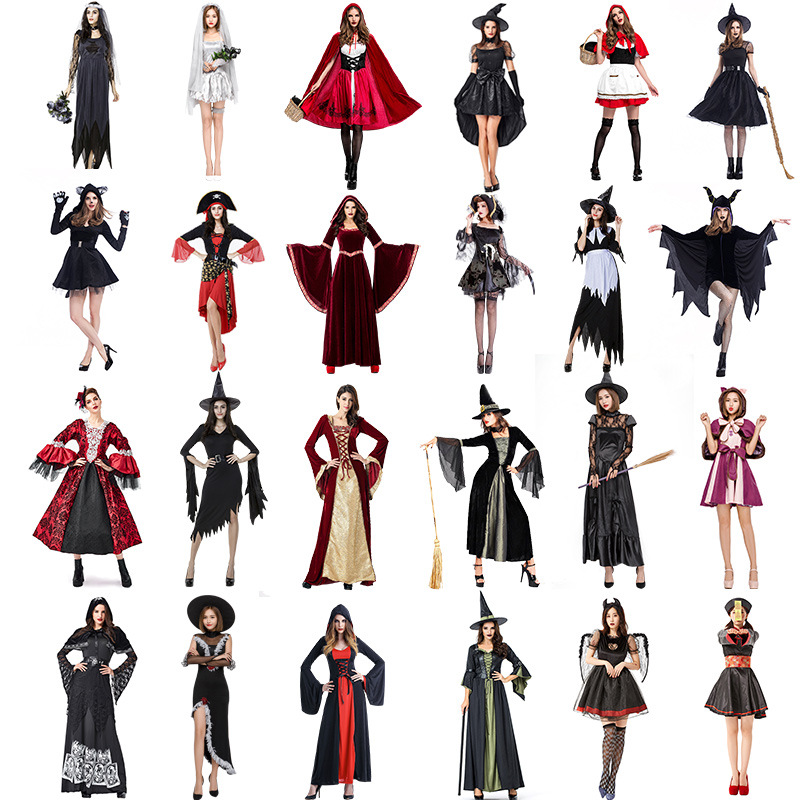 万圣节服装女大人女装女巫恐怖吸血鬼小红帽cos服斗篷披风衣服