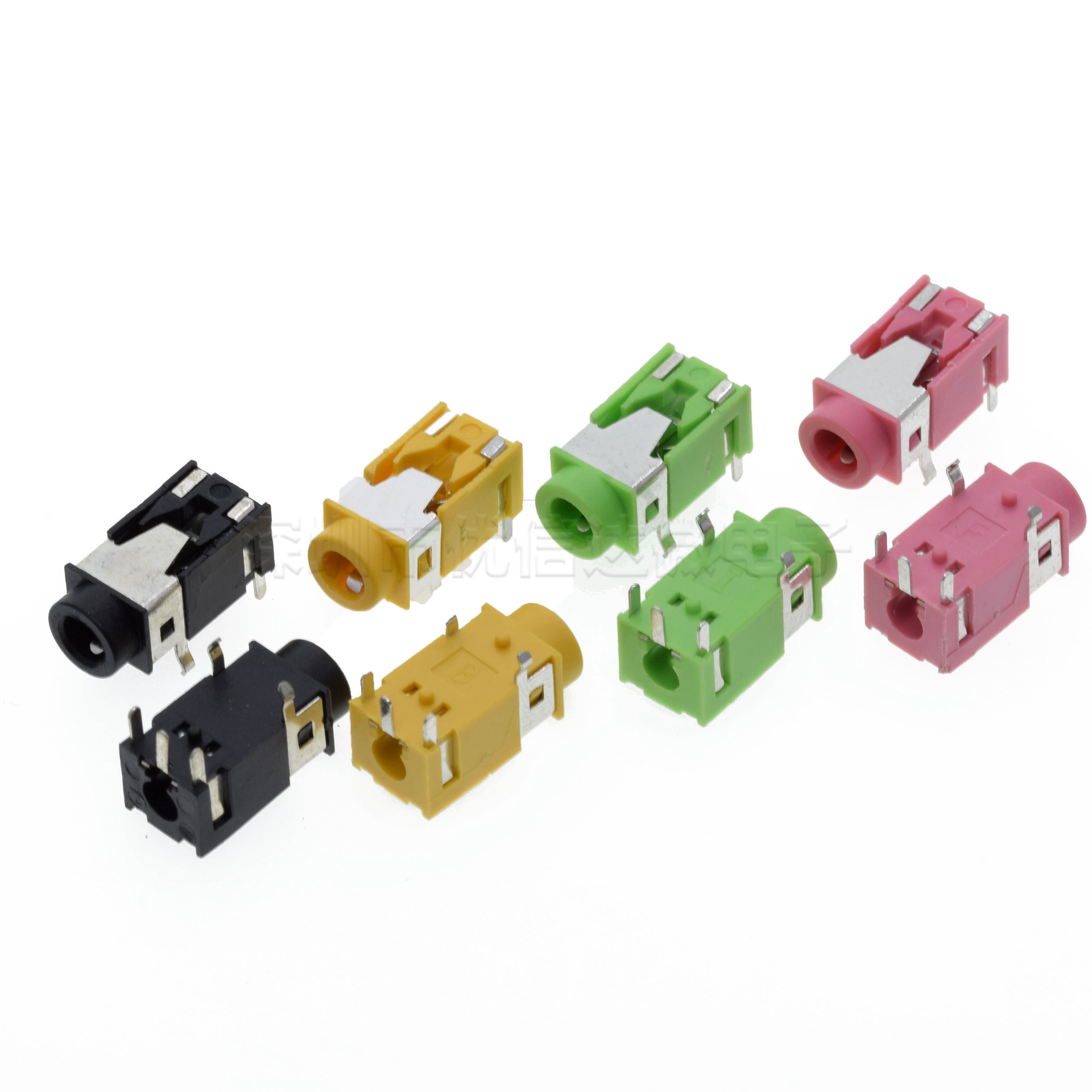 5mm耳机插座 pj-322 母座pj322 音频接口 五脚直插 黄粉绿黑色