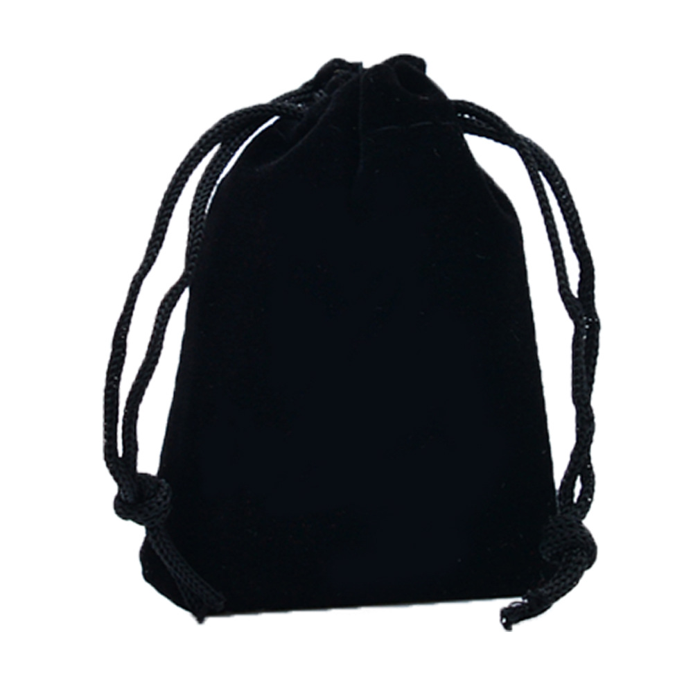 厂家现货黑色绒布袋9x12cm 拉绳束口袋 中号首饰包装袋耳机收纳袋