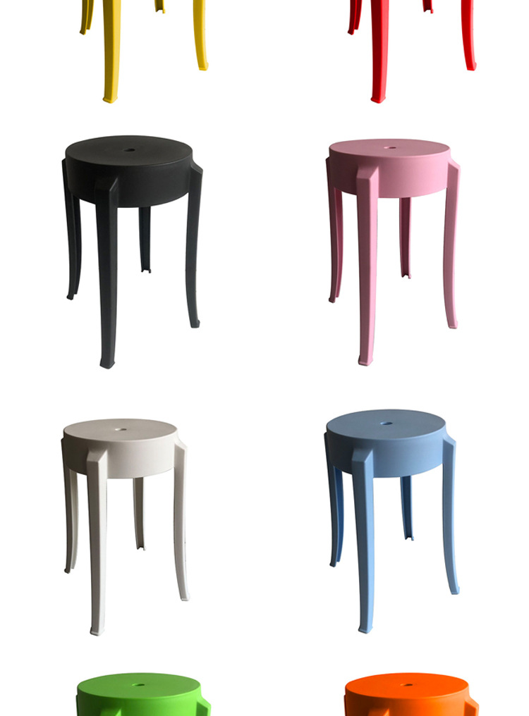 加厚塑料圆凳休闲凳 家用现代简约餐厅凳子子厂家供应塑料椅子