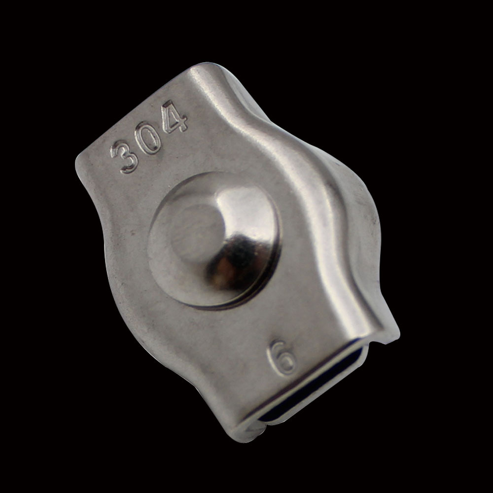 不锈钢304元宝卡头 不锈钢夹头 单卡 船用五金钢丝绳合式卡头