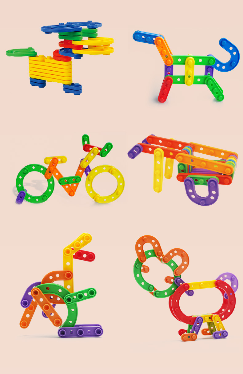 晨风儿童益智桌面玩具 创意条形拼插拆装积木宝宝启蒙的智力玩具