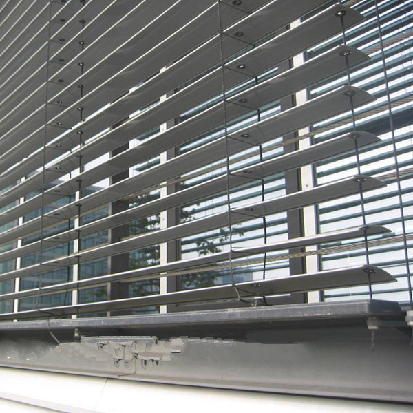 节能智能电动铝百叶窗 厂家批发供应建筑玻璃外墙隔热铝百叶帘