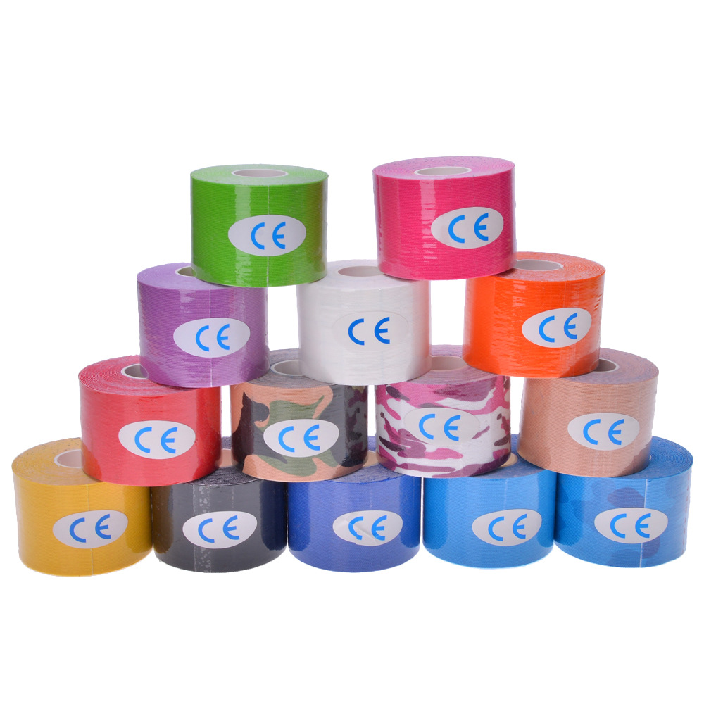 kinesiology全棉弹力肌肉理疗胶带防水运动肌肉贴医疗绷带5cm