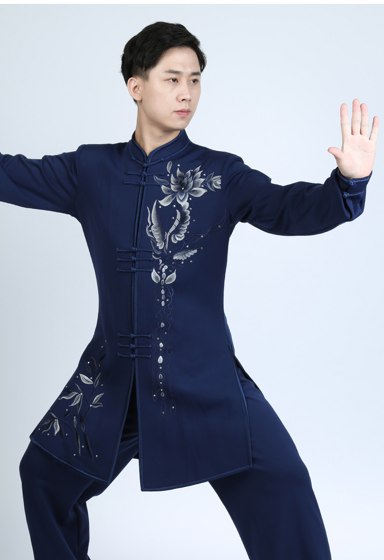 秋冬太极服女太极拳练功服男秋装冬季春秋牛奶丝加绒加厚保暖表演