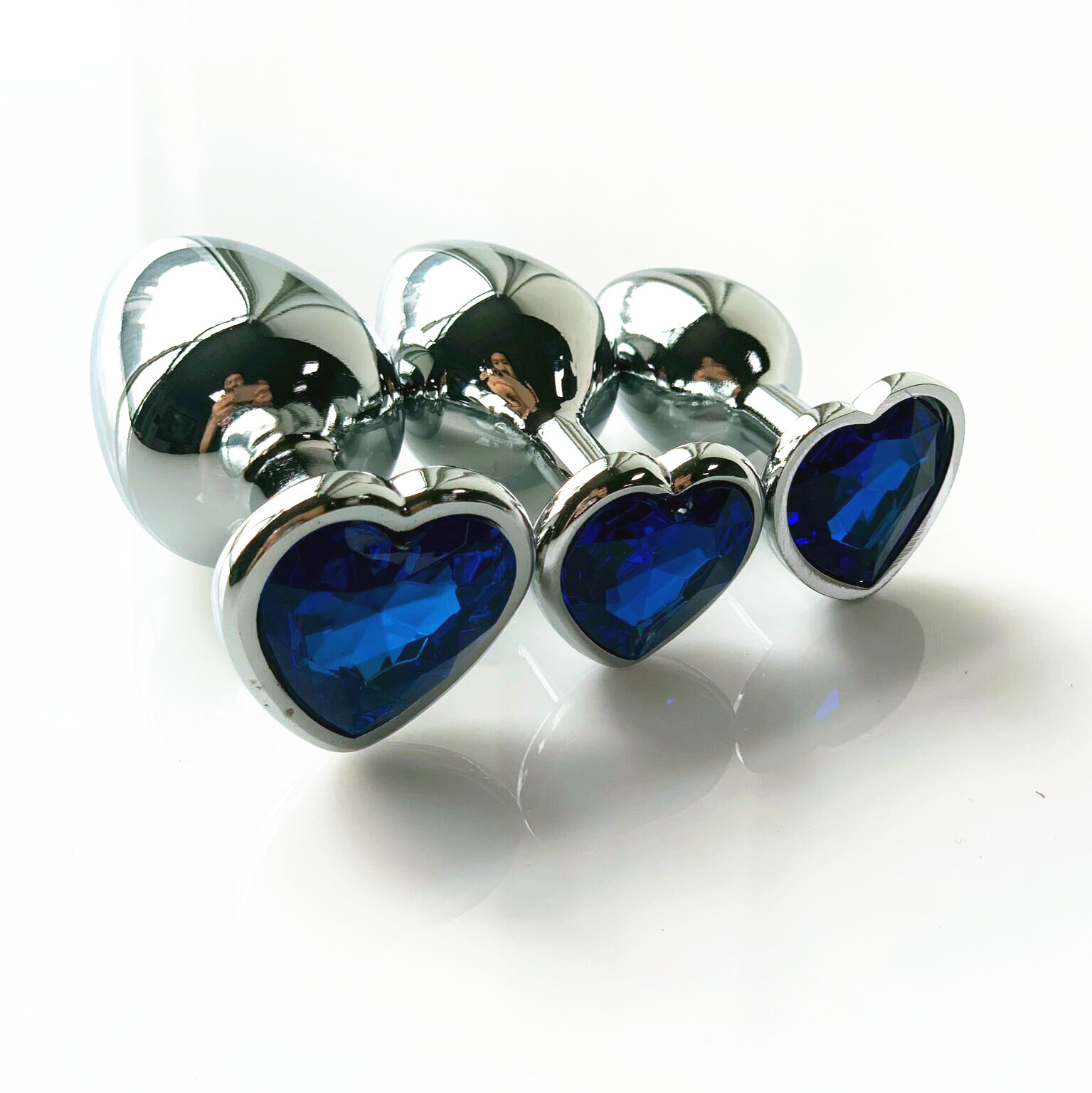 银色心形后庭肛塞情趣用品肛塞后庭栓肛栓另类玩具宝石银色肛塞