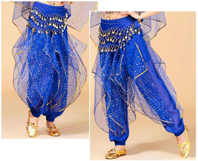 印度舞演出服舞蹈亮片点旋转裤舞台表演年会演出服装肚皮舞长裤