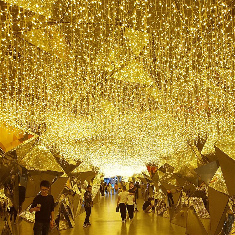 led冰条灯窗帘灯满天星彩灯串户外工程低压24v防水商场婚庆装饰灯-阿