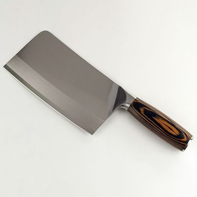 阳江菜刀 厨房刀具 双钢头黑黄彩木圆柄砍骨刀 德国4116材质