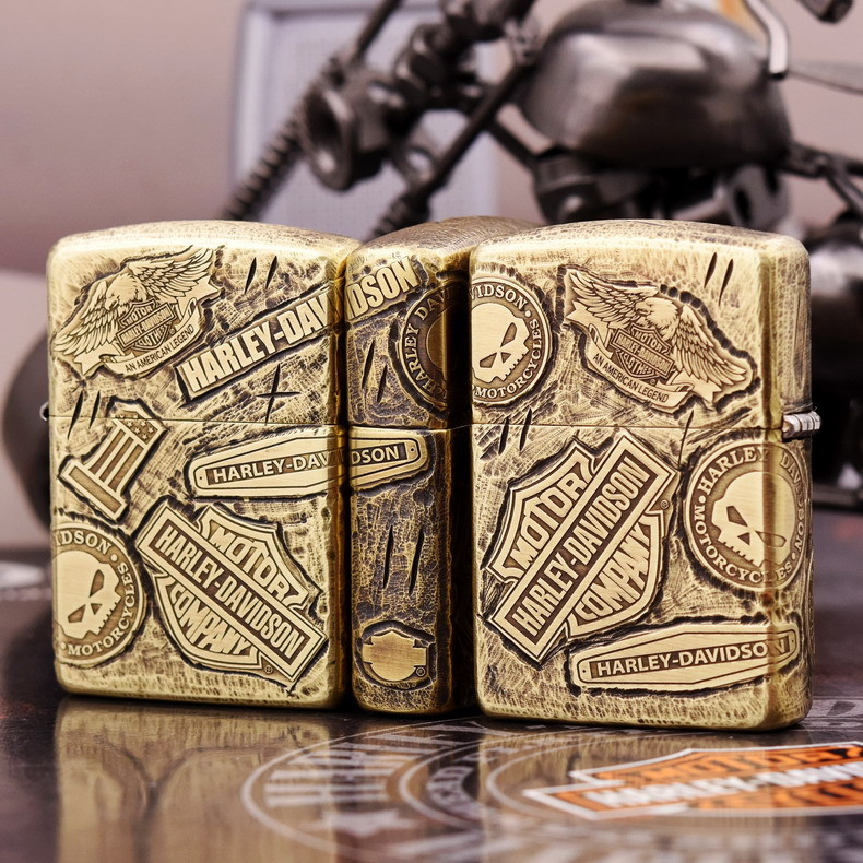 zippo 纯铜盔甲手工雕刻 哈雷十一章