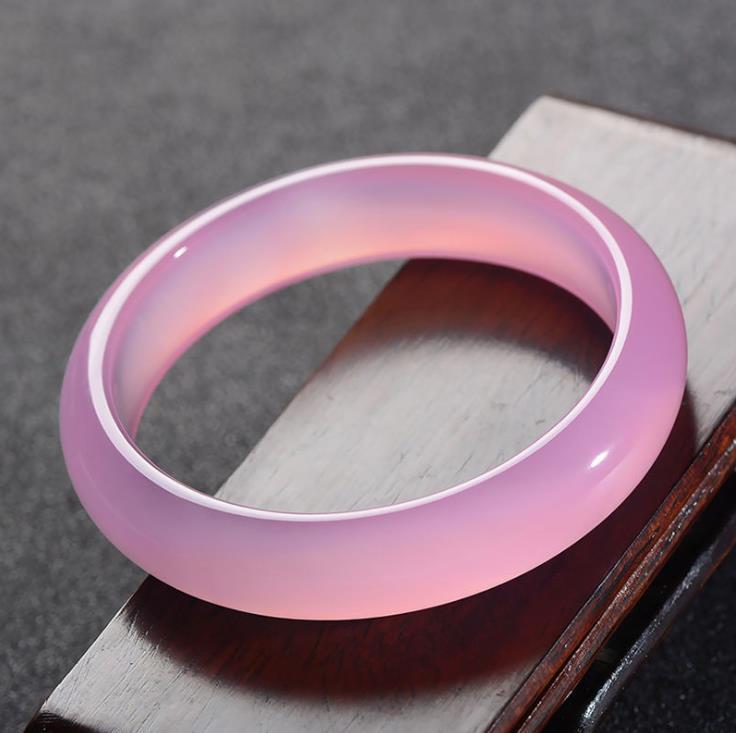 玉石巴西玉髓玛瑙冰种芙蓉玉粉色手镯玉镯子玉石玉器工艺品批发