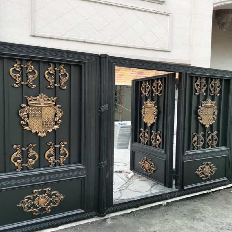 别墅门 双开四扇重叠门 自建房庭院大门 电动平移门 不锈钢大门