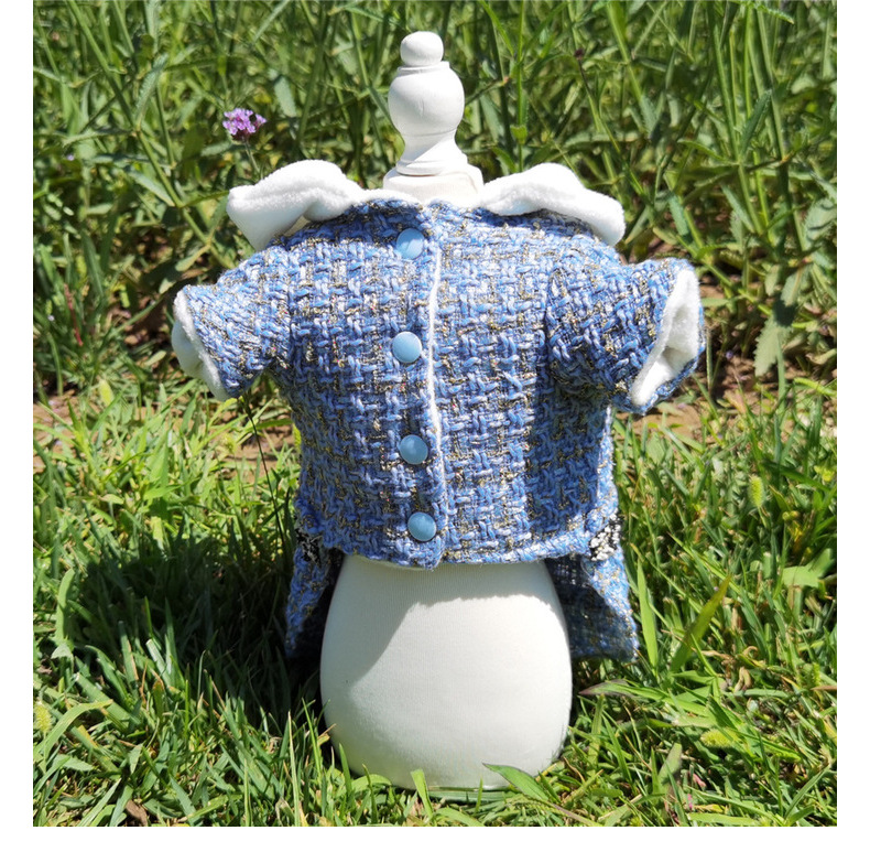 秋冬小香风宠物衣服毛呢外套猫咪泰迪约克夏保暖服装夹棉狗狗衣服