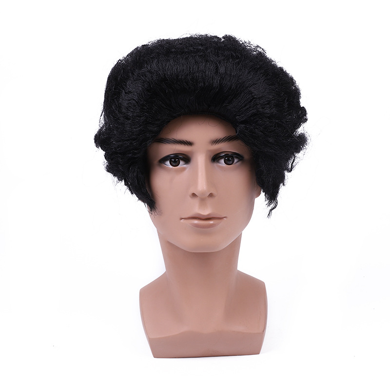 非洲人种猫王万圣节假发摩斯定型说唱首歌表演头套elvispresley