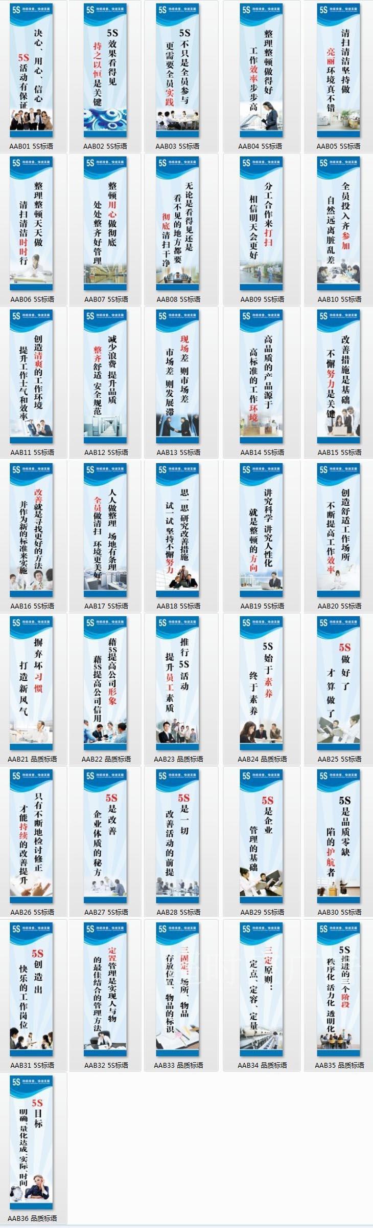 5s宣传画5s标贴5s管理5s现场管理5s宣传标语墙贴画aab