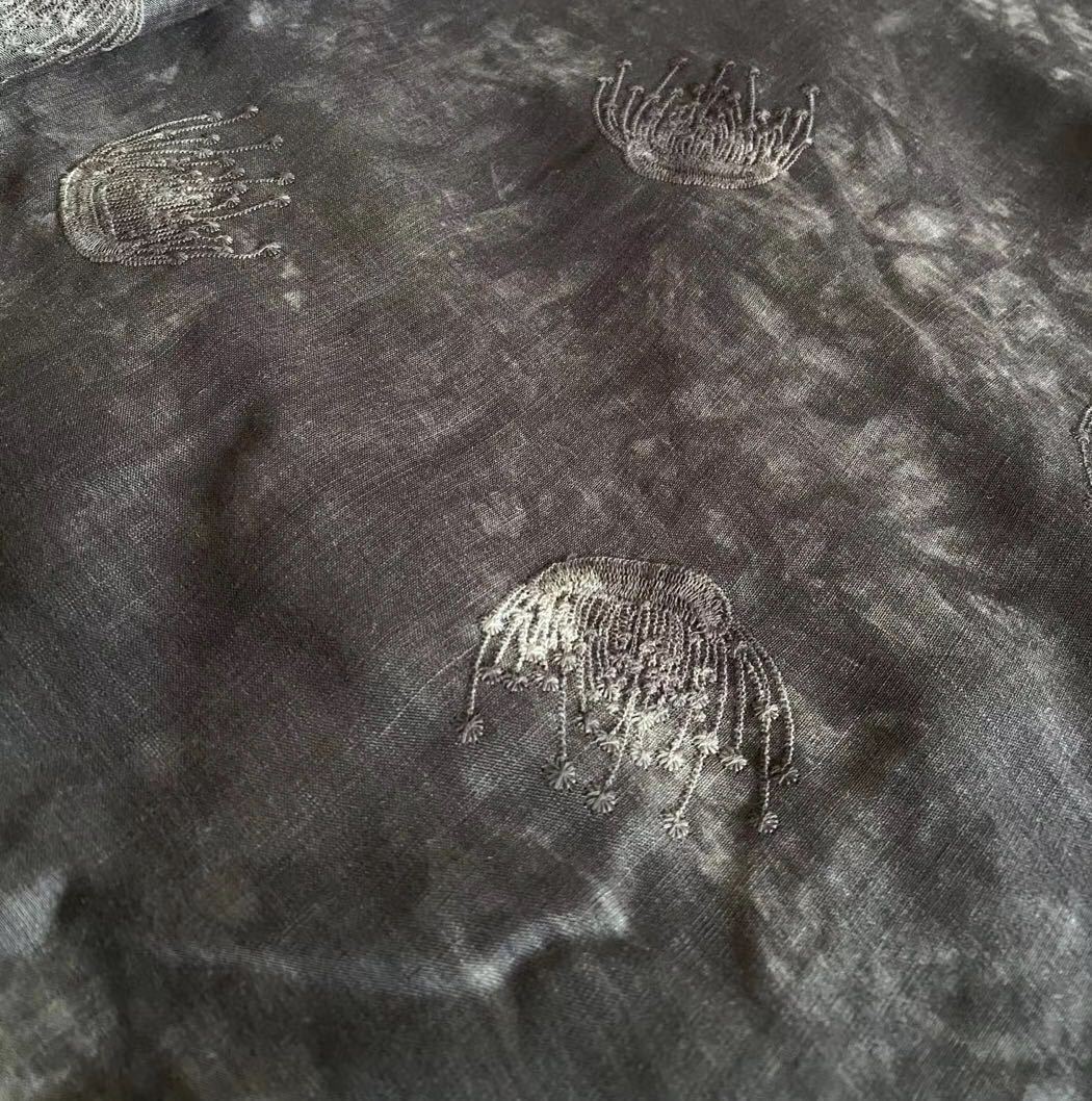 天丝麻布料绣花脏扎染壹旧苎麻复古亚麻中式连衣裙袍子料