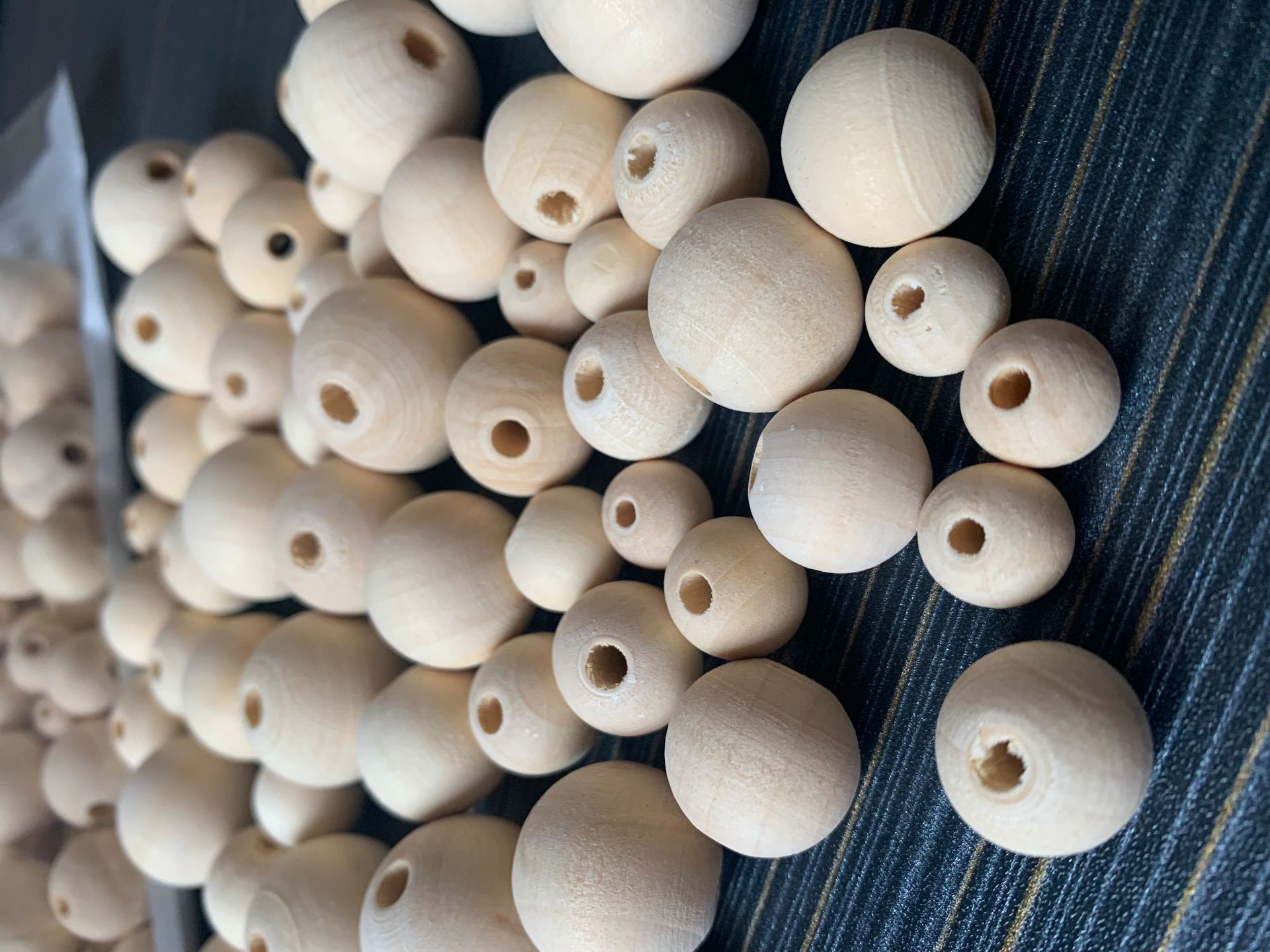 荷木现货6～40mm原木色荷木圆珠diy串珠散珠禾木饰品配件厂家直销