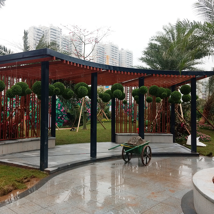 厂家定做 工艺公园景点廊架景亭 户外景观钢构铁顶 钢构金属穹顶