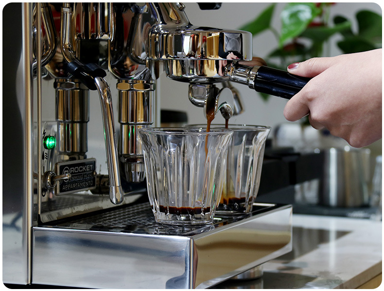 意式咖啡机冲煮头双人份不锈钢实木把手e61通用单嘴手柄58mm商用