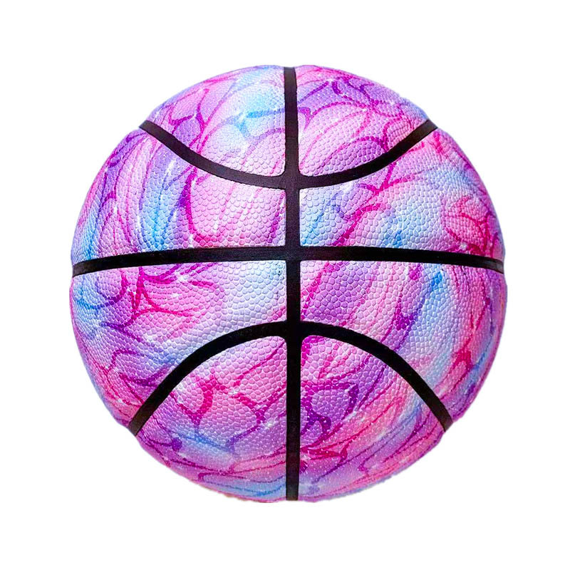 学校训练幼儿园成人女生篮球非标批发炫酷花纹蓝球7号6号5号篮球