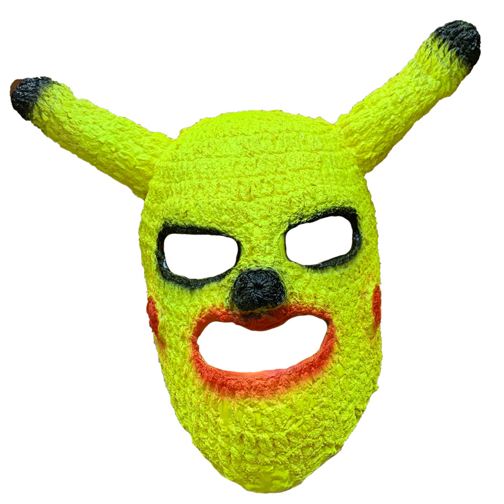 皮卡丘cosplay乳胶面具万圣节新款圣诞节派对舞会酒吧皮卡丘帽子