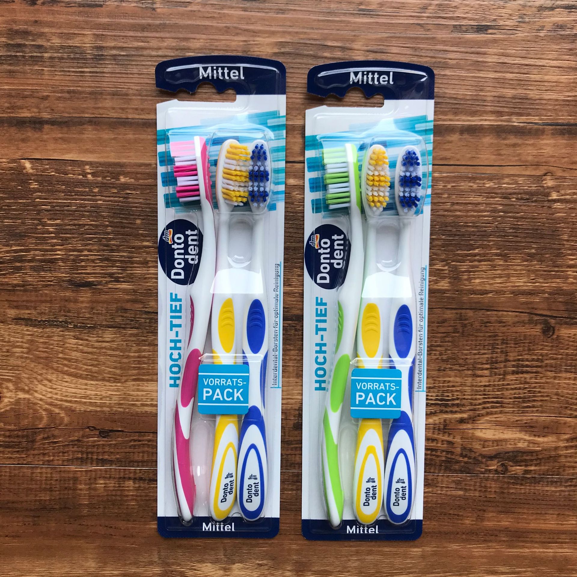 三只装德国dm超市东托登特成人超软毛中毛牙刷不伤牙龈 一般贸易