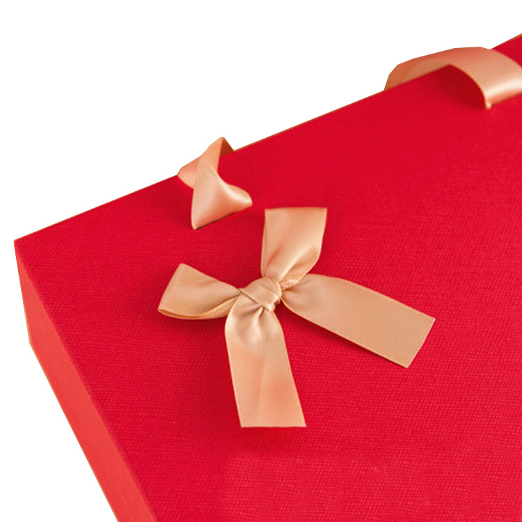 红色抽屉式礼品盒节日礼物赠品盒手提纸盒蝴蝶结纸盒结婚喜糖盒