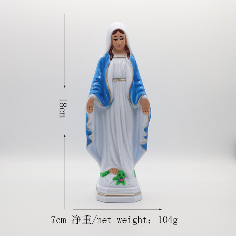 Foreign Trade Wholesale Religious Crafts Virgin Jesus Sculptured Ornaments Home Decorations Plastic Ornaments