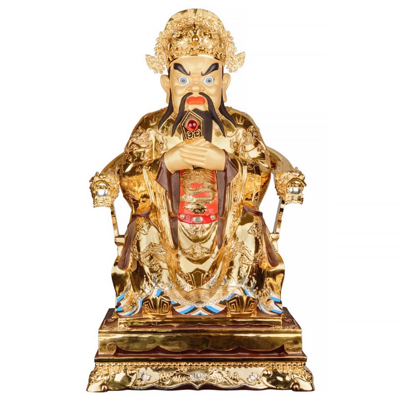 台湾盛凡新款五爷 铜鎏金 高88cm 广济龙王 道教神像