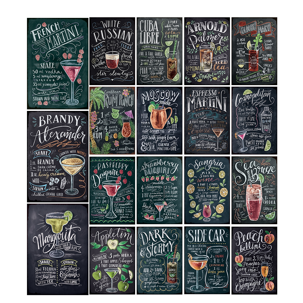 黑板报咖啡厅客厅酒吧ktv复古马口铁皮装饰挂板壁画美式欧式义乌